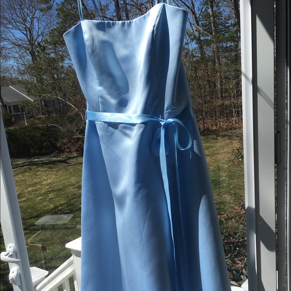 ☁️💙Cloud Blue Tea length bridesmaid dress